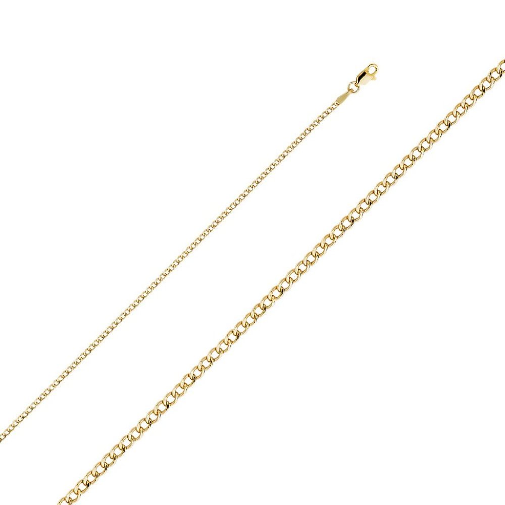 14KT Gold Hollow Cuban Bevel Chain 2mm 20 Inches